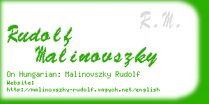 rudolf malinovszky business card